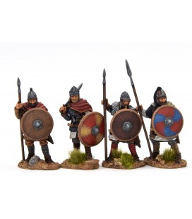 Guerreros visigodos con armadura parados 1