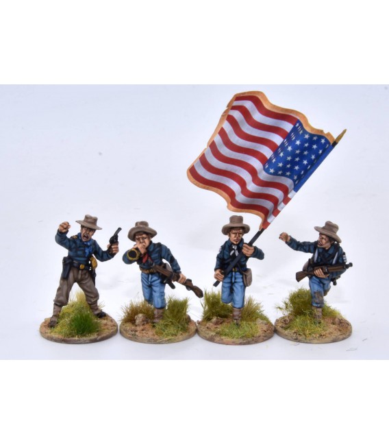 US Infantry/Cavalry command group advancing