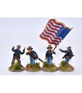 EE.UU., grupo de mando de infantería/caballería avanzando
