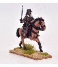 Cavalry charging with sword, buff coat and helmet