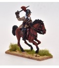 Cavalry charging with sword, buff coat and helmet