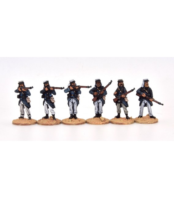 Légionnaires firing line, light field equipment