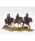 Cavalry charging with pistol, breastplate and helmet