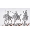 French Cavalry charging with sword, buff coat and chapeau d'arme