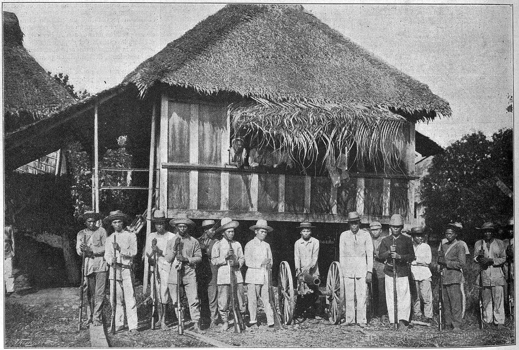 Las tropas del teniente coronel Tecsón en Baler (mayo de 1899, La Ilustración Artística, M. Arias y Rodríguez)