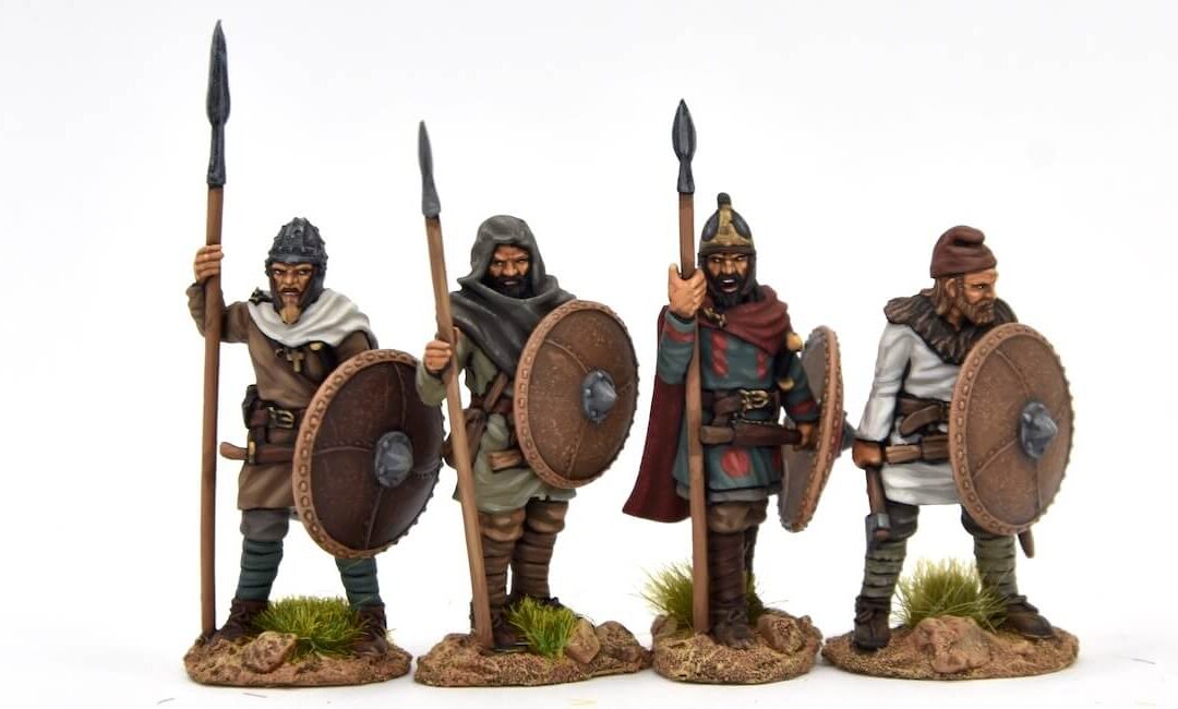 Guerreros visigodos sin armadura parados