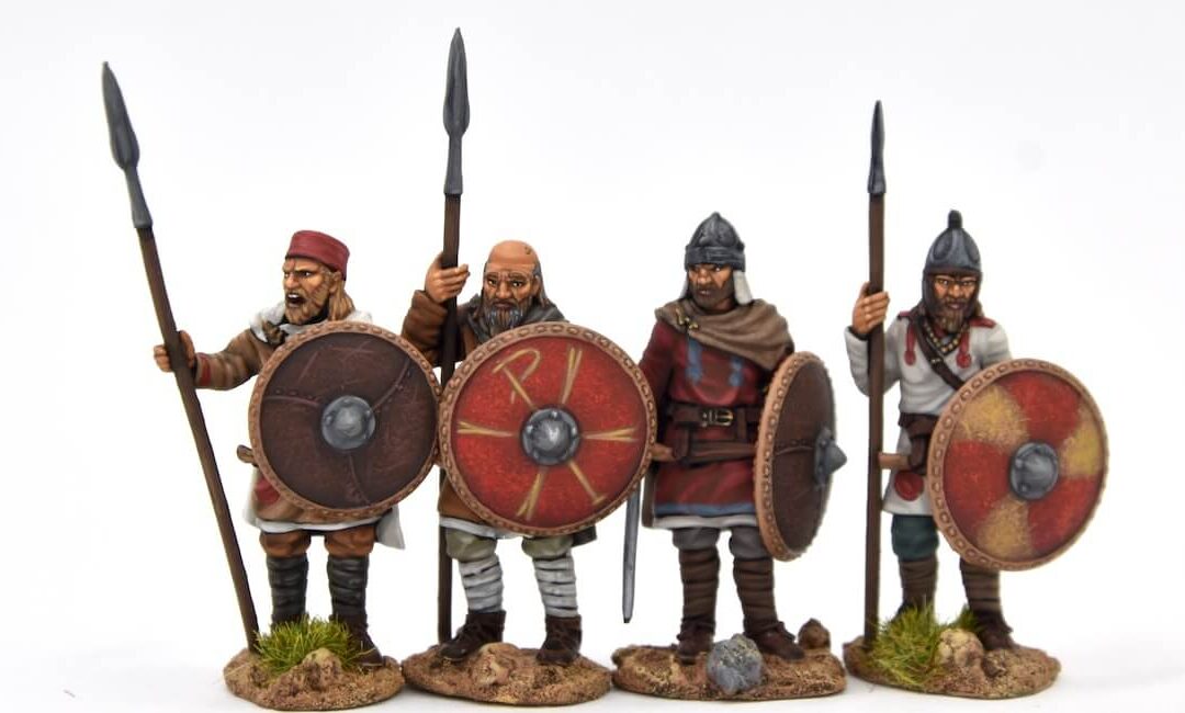 Guerreros visigodos sin armadura parados